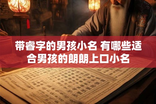 带睿字的男孩小名 有哪些适合男孩的朗朗上口小名