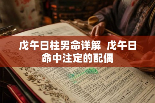 戊午日柱男命详解  戊午日命中注定的配偶