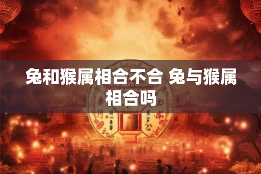 兔和猴属相合不合 兔与猴属相合吗