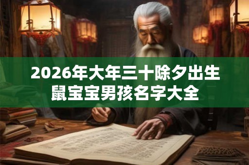 2026年大年三十除夕出生鼠宝宝男孩名字大全