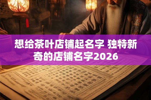 想给茶叶店铺起名字 独特新奇的店铺名字2026
