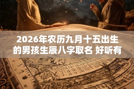 2026年农历九月十五出生的男孩生辰八字取名 好听有内涵的名字推荐
