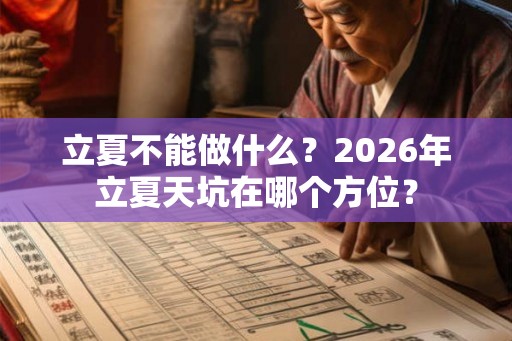 立夏不能做什么？2026年立夏天坑在哪个方位？