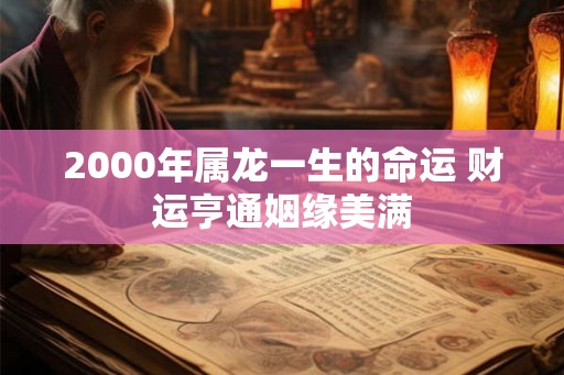 2000年属龙一生的命运 财运亨通姻缘美满