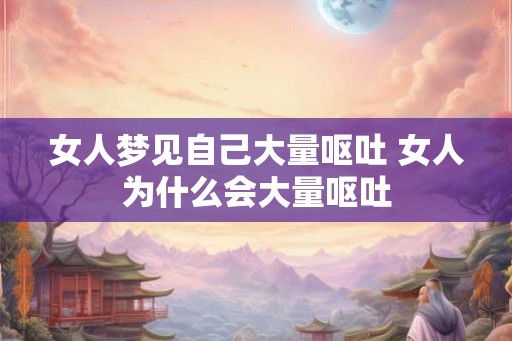 女人梦见自己大量呕吐 女人为什么会大量呕吐
