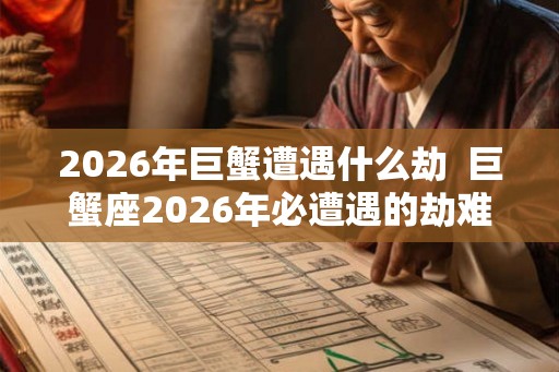 2026年巨蟹遭遇什么劫  巨蟹座2026年必遭遇的劫难
