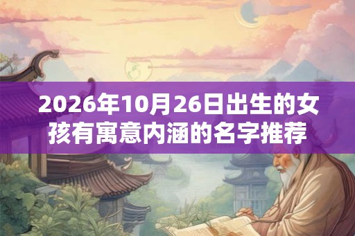 2026年10月26日出生的女孩有寓意内涵的名字推荐