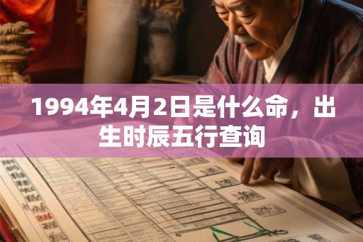 1994年4月2日是什么命,出生时辰五行查询 1994年4月2日是什么命,出生时辰五行查询