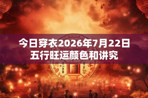 今日穿衣2026年7月22日五行旺运颜色和讲究