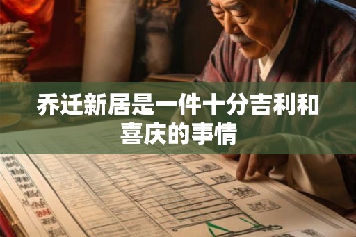 乔迁新居是一件十分吉利和喜庆的事情