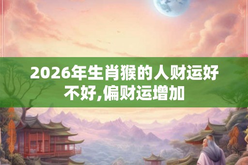 2026年生肖猴的人财运好不好,偏财运增加