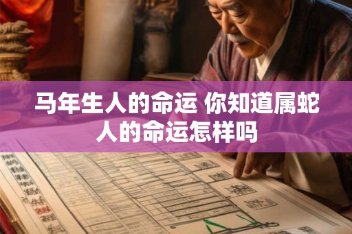 马年生人的命运 你知道属蛇人的命运怎样吗