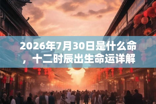 2026年7月30日是什么命，十二时辰出生命运详解