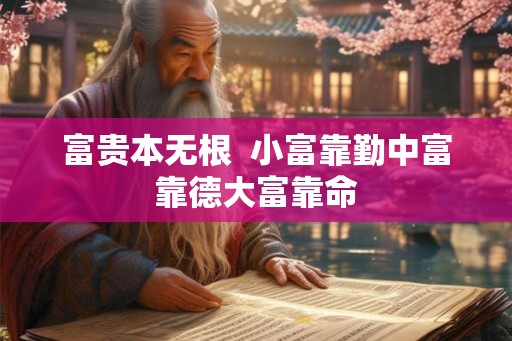 富贵本无根  小富靠勤中富靠德大富靠命