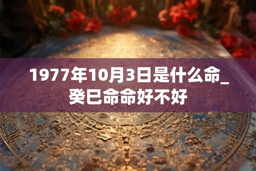 1977年10月3日是什么命_癸巳命命好不好