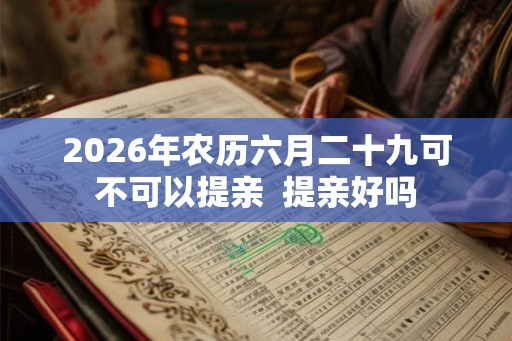 2026年农历六月二十九可不可以提亲  提亲好吗