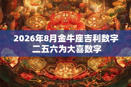 2026年8月金牛座吉利数字 二五六为大喜数字