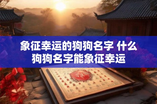 象征幸运的狗狗名字 什么狗狗名字能象征幸运