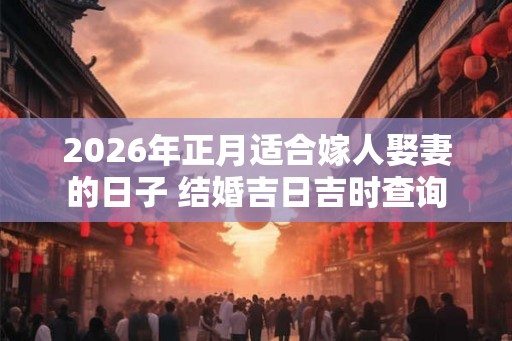 2026年正月适合嫁人娶妻的日子 结婚吉日吉时查询 2026年正月适合嫁人娶妻的日子 结婚吉日吉时查询