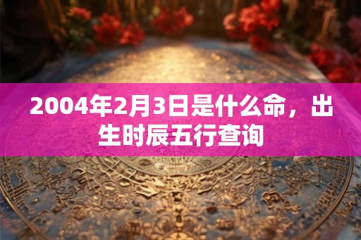2004年2月3日是什么命，出生时辰五行查询