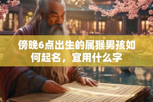 傍晚6点出生的属猴男孩如何起名，宜用什么字