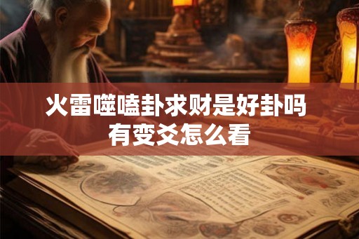 火雷噬嗑卦求财是好卦吗 有变爻怎么看