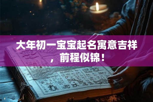 大年初一宝宝起名寓意吉祥，前程似锦！
