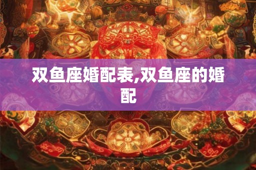 双鱼座婚配表,双鱼座的婚配