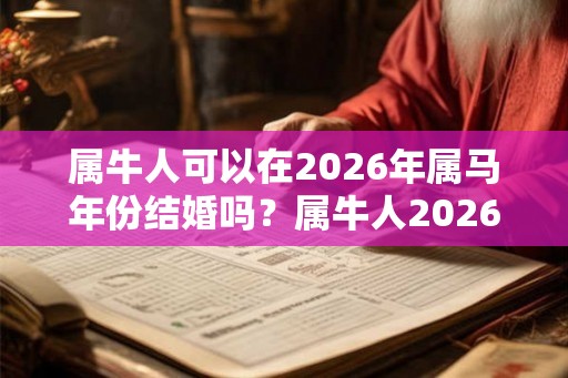 属牛人可以在2026年属马年份结婚吗？属牛人2026年桃花好吗？