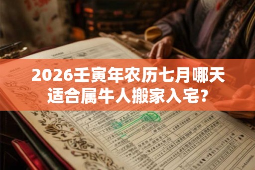 2026壬寅年农历七月哪天适合属牛人搬家入宅？