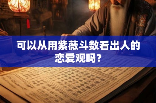 可以从用紫薇斗数看出人的恋爱观吗? 可以从用紫薇斗数看出人的恋爱观吗?