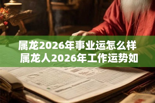 属龙2026年事业运怎么样 属龙人2026年工作运势如何