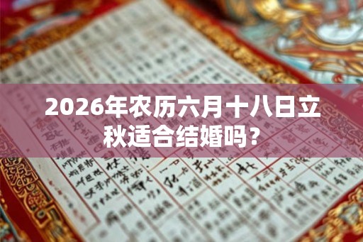 2026年农历六月十八日立秋适合结婚吗? 2026年农历六月十八日立秋适合结婚吗?
