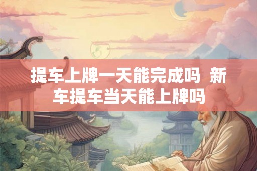 提车上牌一天能完成吗  新车提车当天能上牌吗