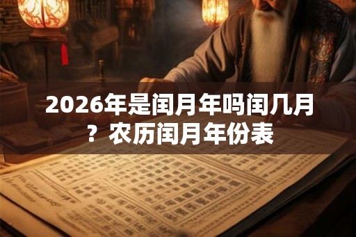 2026年是闰月年吗闰几月？农历闰月年份表