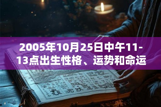 2005年10月25日中午11-13点出生性格、运势和命运