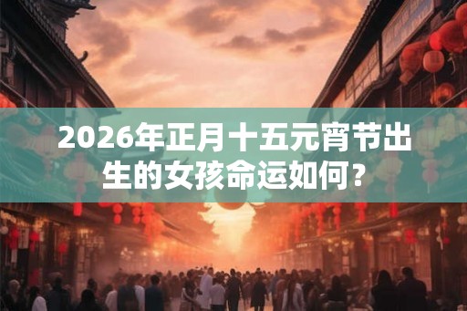 2026年正月十五元宵节出生的女孩命运如何？