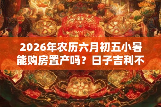 2026年农历六月初五小暑能购房置产吗？日子吉利不吉利？