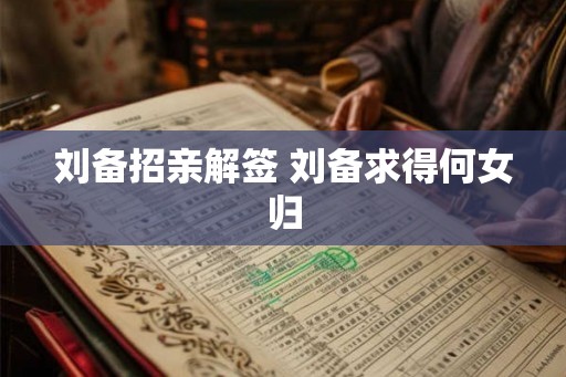 刘备招亲解签 刘备求得何女归