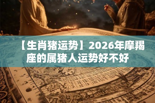 【生肖猪运势】2026年摩羯座的属猪人运势好不好 【生肖猪运势】2026年摩羯座的属猪人运势好不好