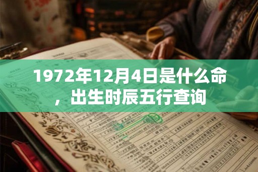 1972年12月4日是什么命，出生时辰五行查询