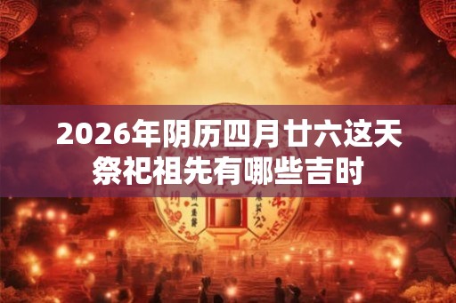 2026年阴历四月廿六这天祭祀祖先有哪些吉时