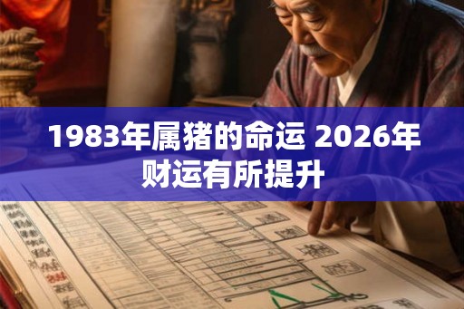 1983年属猪的命运 2026年财运有所提升