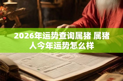 2026年运势查询属猪 属猪人今年运势怎么样