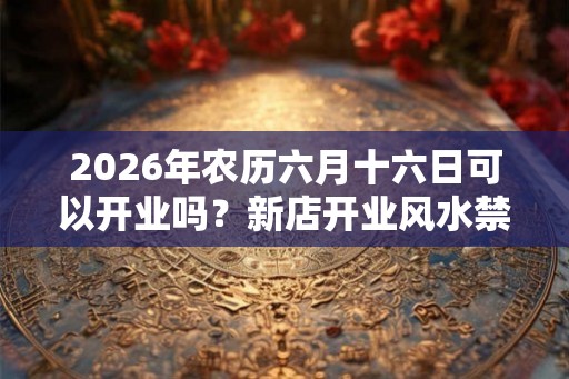 2026年农历六月十六日可以开业吗？新店开业风水禁忌