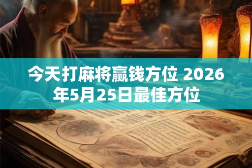今天打麻将赢钱方位 2026年5月25日最佳方位 今天打麻将赢钱方位 2026年5月25日最佳方位