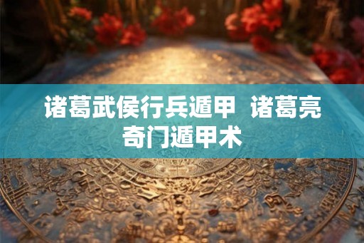 诸葛武侯行兵遁甲  诸葛亮奇门遁甲术
