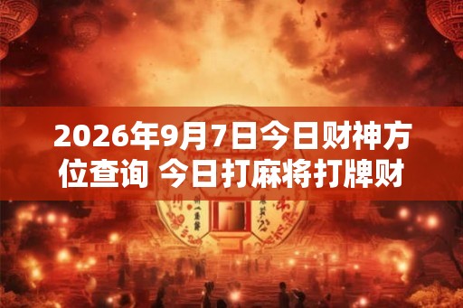 2026年9月7日今日财神方位查询 今日打麻将打牌财神方位 2026年9月7日今日财神方位查询 今日打麻将打牌财神方位