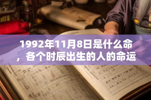 1992年11月8日是什么命，各个时辰出生的人的命运