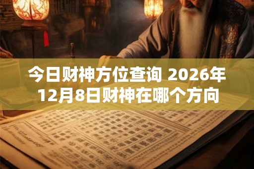 今日财神方位查询 2026年12月8日财神在哪个方向